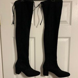 Black Stuart Weitzman - GENNA 60 City Over-the-Knee Suede Boots